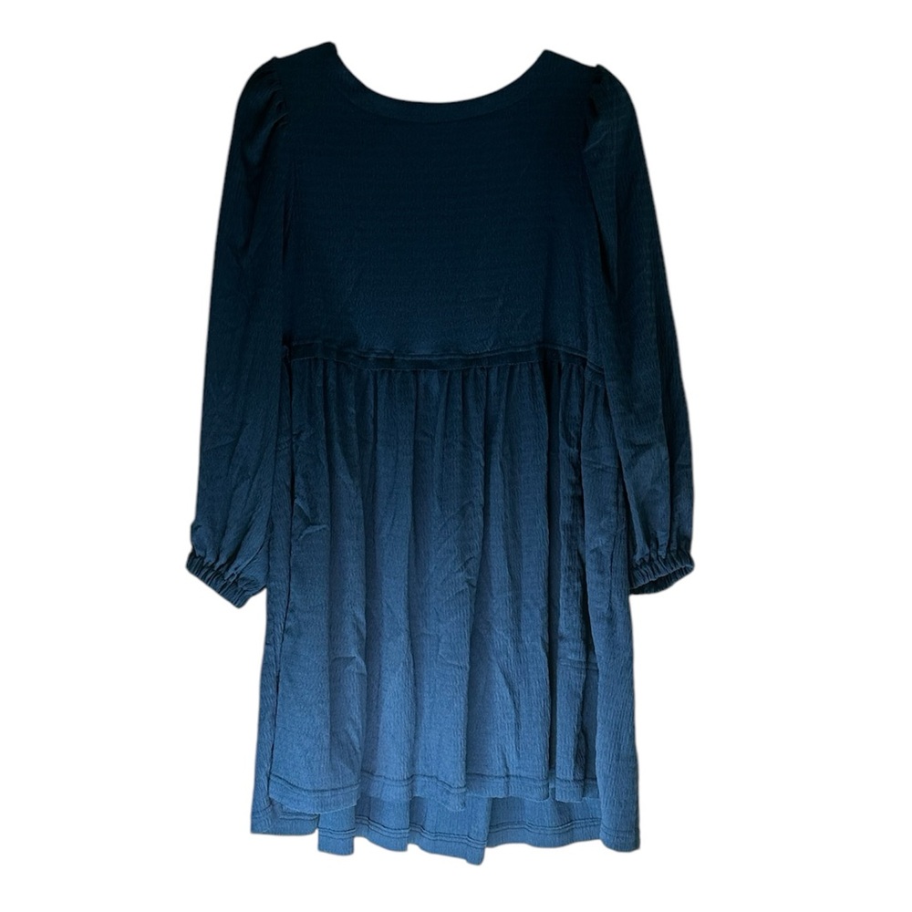 ⚡️ Blue Long Sleeve Keyhole Back Mini Dress Size L